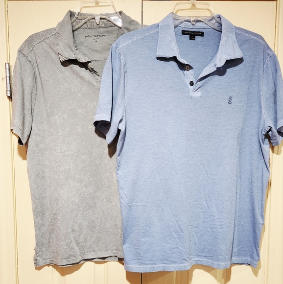 John Varvatos Men's Blue and Gray Polo Shirts, Bundle of 2, Size M - Picture 2 of 7